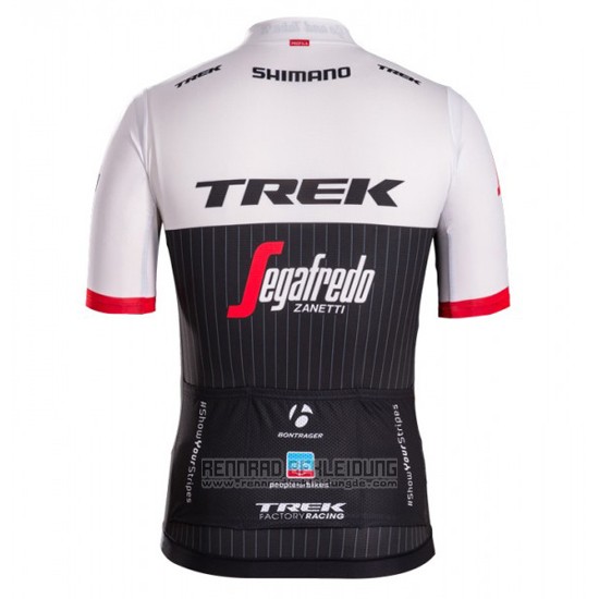 2016 Fahrradbekleidung Trek Segafredo Shwarz und Wei Trikot Kurzarm und Tragerhose